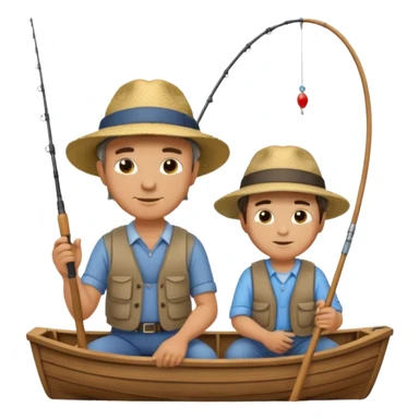 Father and son fishing on a boat sticker