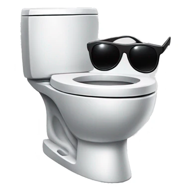 Toilet bowl wearing sunglasses sticker