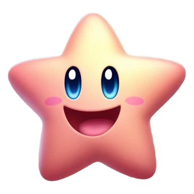 cute happy classic Kirby jumping on a star sticker