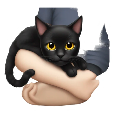 Black cat on lap sticker