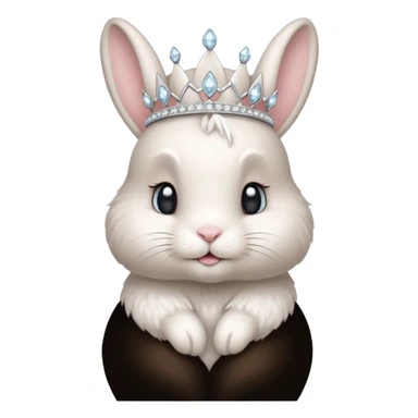 Rabbit King – fluffy white bunny with a small diamond tiara, standing
 sticker