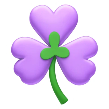 3D Four Leaf light purple Clover sticker