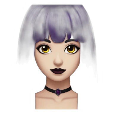 Elissabat-with-bangs-long-hair-dark-purple-and-black-vampire-goth-makeup sticker