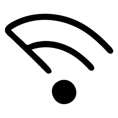 wifi icon with weak signal, black outline style sticker