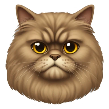 Brown Persian Cat with grumpy face sticker