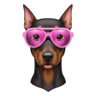 doberman with pink rayban sunglasses sticker
