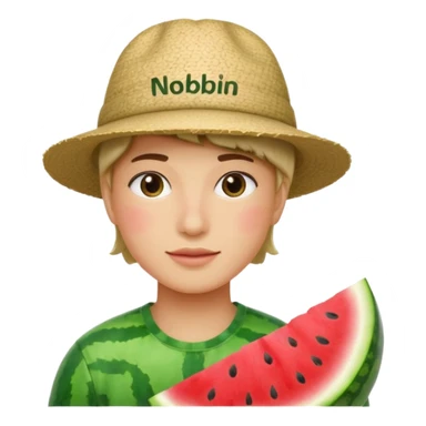 Noob hat watermelon text noobini watermeloni sticker