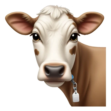 calf with an ear tag sticker