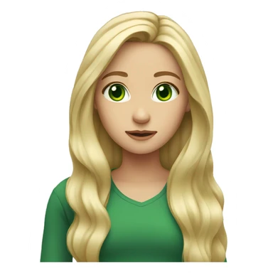 girl blond long hair green eyes sticker