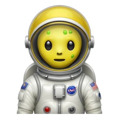 yellow slime alien white Astronaut sticker