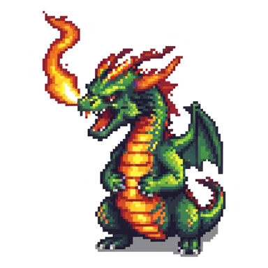 dragon rage, angry dragon breathing fire sticker