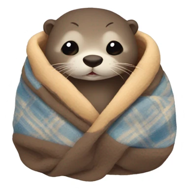 otter cozy in blanket sticker