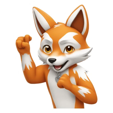 fox hand hang loose sticker