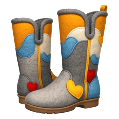 felt boots made entirely of felted wool without soles sticker