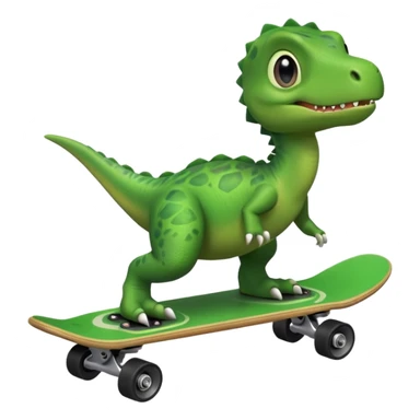 Baby dinosaur on a skateboard sticker