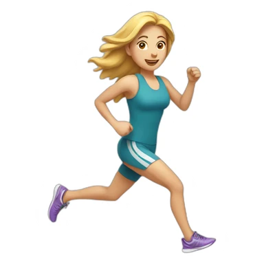 white woman running sticker