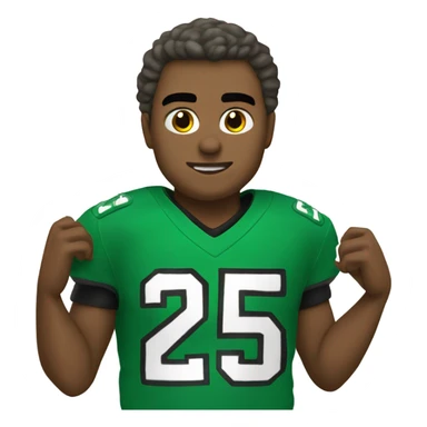 Eagle playing football in Kelly green uniform jersey number 25 sticker