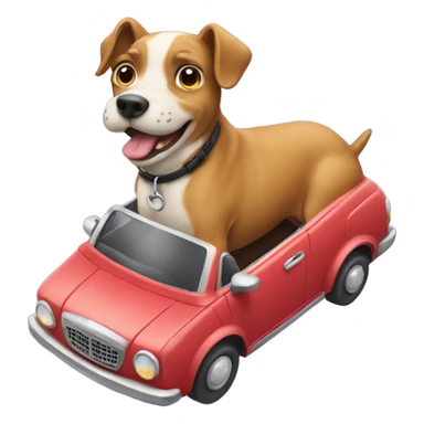 dog riding a car sticker