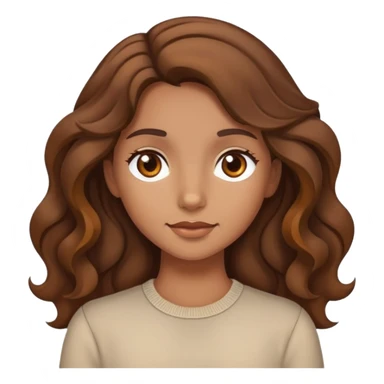 A tan girl with brown wavy hair  sticker