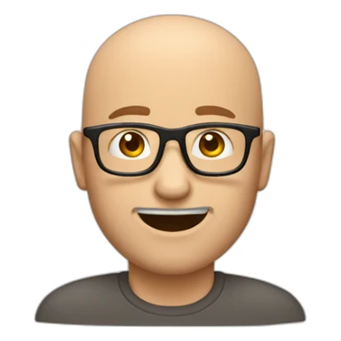 bald white man with glasses with a brown goatee winking sticker