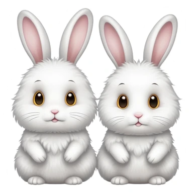 White rabbits with 1st April sign sticker