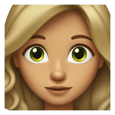 Tanned brown haired girl with blowout hair and green eyes sticker