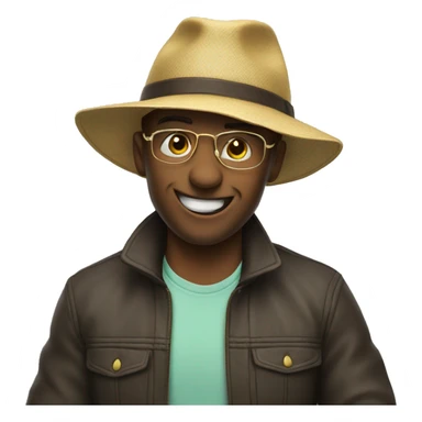 emoji taking off his hat sticker