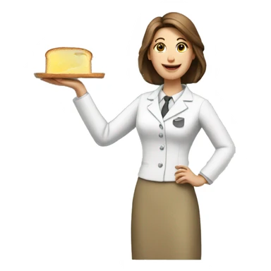 a teacher spreading butter on a toast sticker
