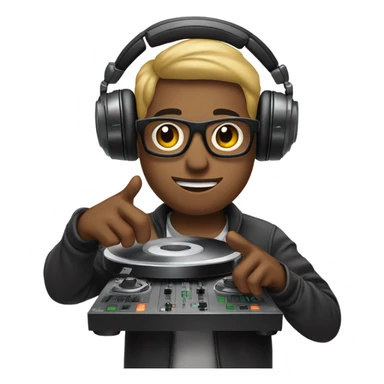 DJ holding a DJ controller  sticker