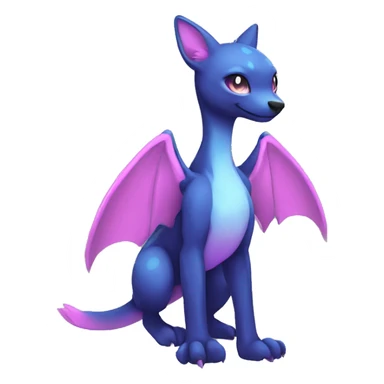 Cute cool black blue purple pink animal hybrid Fakemon full body sticker