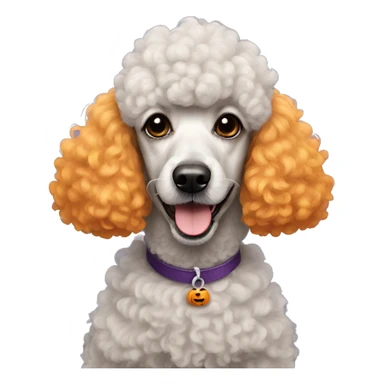 Poodle dressed for Halloween sticker