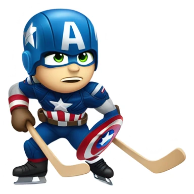 Captain America playing hockey  sticker