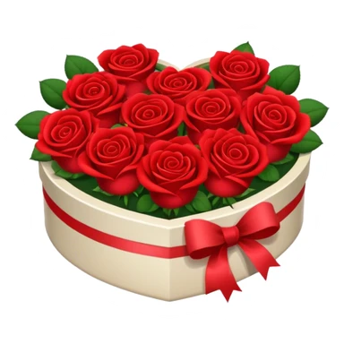 Red Roses in a heart shaped box  sticker