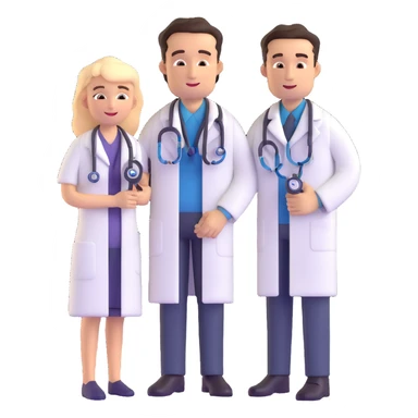 male doctor using stethoscope on female patient sticker