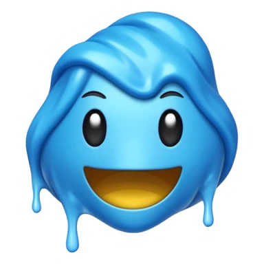 emoji con una textura irregular como un slime y con diferentes tonos de azul sin cara sticker