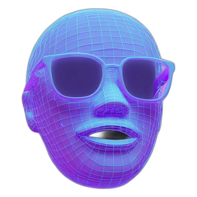 vaporwave 3d wireframe sticker