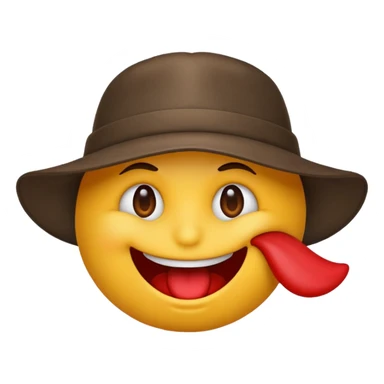 Emoji wearing hat and biting lip sticker