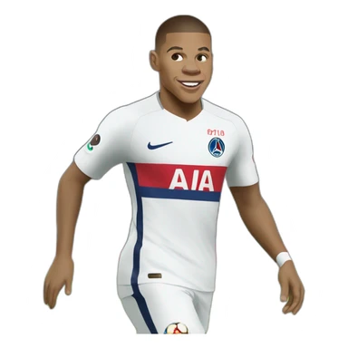 Kylian Mbappé jouant au foot sticker