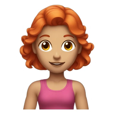 bicep girl with red hair sticker