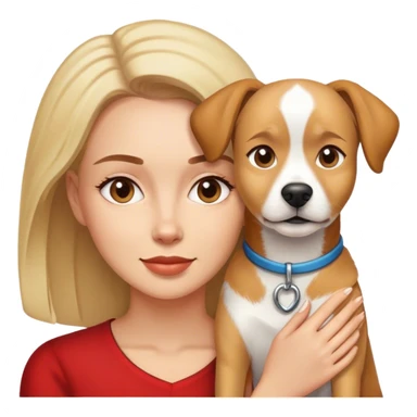 Dog with her owner sticker