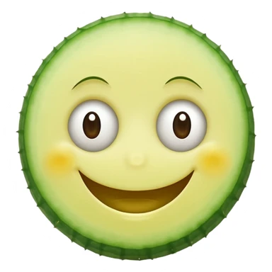 smiley face with only eyes replaced by cucumbers, mouth and face unchanged sticker