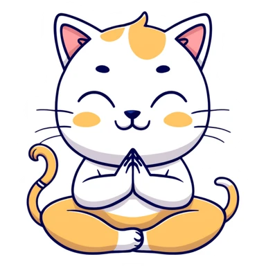 cat doing yoga camel pose with arched back sticker