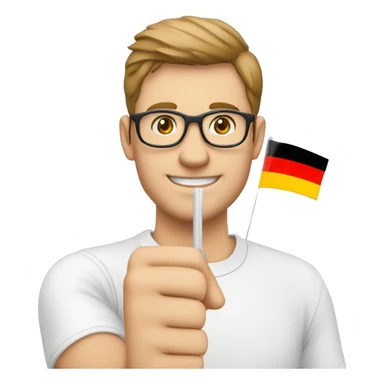 Ein Mann mit weißer hausfarbe mit Deutscher Flagge in der Hand sticker