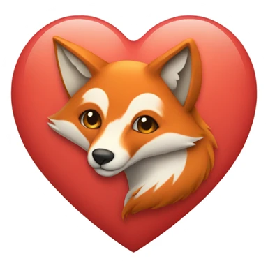 Heart with fox inside sticker