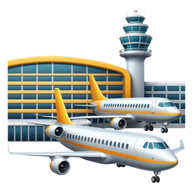 planes next to terminal building sticker