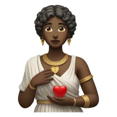 Greek Sappho holds a heart in her hand sticker