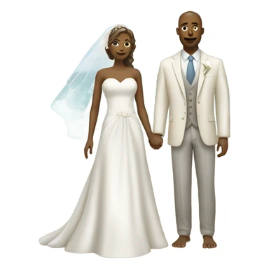 Bride and groom on beach sticker
