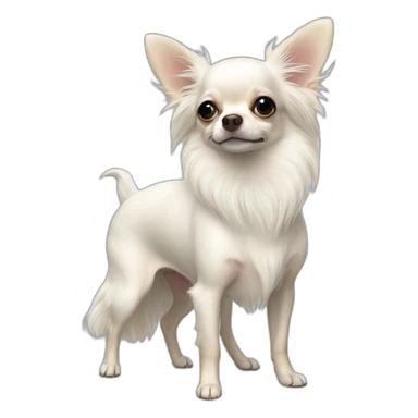 rice cake chihuahua longcoat white sticker