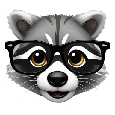 racoon in a glasses sticker