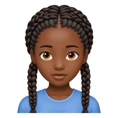 black girl with braids sticker